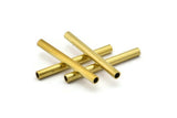 Industrial Long Tubes - 5 Raw Brass Industrial Long Tube Findings, (50x5mm) D0184