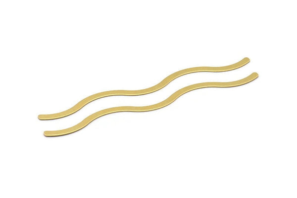 Brass Bracelet Blank, Raw Brass S Shape Wavy Bracelet Stamping Blanks, Bangles ( 4x130x0.80mm) D0247