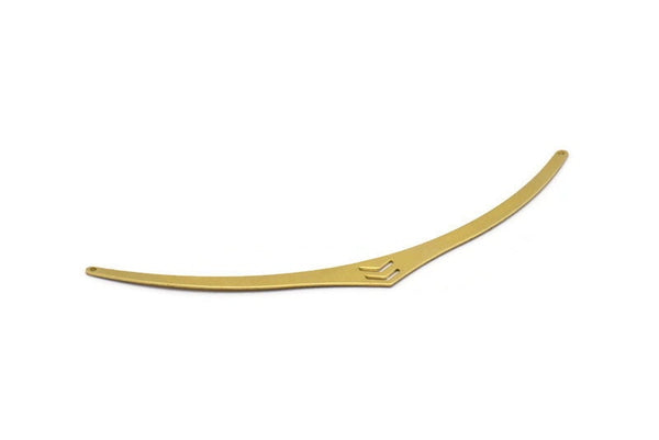 Brass Chevron Choker - 3 Raw Brass Chevron Collar Findings With 2 Holes (145x0.80mm)   D0196