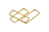 Raw Brass Rectangle, 25 Raw Brass Rectangle  Connectors (11.4x30.2x1mm) D0220