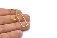 Raw Brass Rectangle, 25 Raw Brass Rectangle  Connectors (11.4x30.2x1mm) D0220