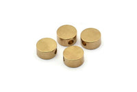 Round Spacer Bead, 12 Raw Brass Circle Industrial Spacer Bead, Findings (10x5mm) D0212