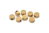 Round Spacer Bead, 12 Raw Brass Circle Industrial Spacer Bead, Findings (10x5mm) D0212