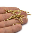 Raw Brass Tube, 100 Raw Brass Curved Tubes (1.5x20mm) D0279