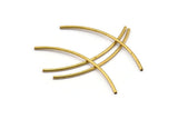 Raw Brass Tube, 50 Raw Brass Curved Tubes (1.5x50mm) D0282