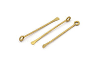 12 Customized Size Raw Brass Paddle Eye Pins ( 40 mm )     D0374