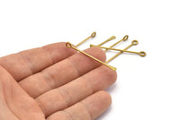 12 Customized Size Raw Brass Paddle Eye Pins ( 40 mm )     D0374