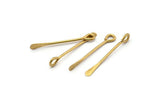 Paddle Eye Pins, 12 Raw Brass Paddle Eye Pins (30x1.2mm) D0385