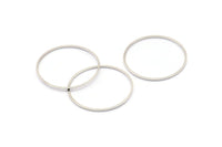 24mm Silver Rings - 24 Silver Brass Circle Connectors (24x0.8mm) D1642