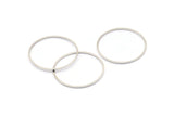 24mm Silver Rings - 24 Silver Brass Circle Connectors (24x0.8mm) D1642