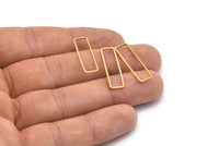 Brass Rectangle Connector, 50 Raw Brass Rectangle  Connectors (8x26x0.8mm) D0331