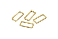 Brass Rectangle Connector, 50 Raw Brass Open Rectangle Connectors (7x15x0.8mm) D0326