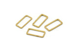 Brass Rectangle Connector, 50 Raw Brass Open Rectangle Connectors (7x15x0.8mm) D0326