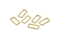 Brass Rectangle Connector, 50 Raw Brass Open Rectangle Connectors (7x15x0.8mm) D0326