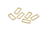 Brass Rectangle Connector, 50 Raw Brass Open Rectangle Connectors (7x15x0.8mm) D0326