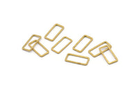 Brass Rectangle Connector, 50 Raw Brass Open Rectangle Connectors (7x15x0.8mm) D0326
