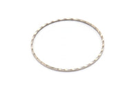 Silver Circle Ring, 12 Textured Antique Silver Plated Brass Circle Connectors (35mm) Brs 2071 A0590 H0486