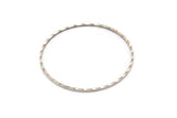 Silver Circle Ring, 12 Textured Antique Silver Plated Brass Circle Connectors (35mm) Brs 2071 A0590 H0486