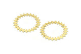 Brass Circle Charm, 2 Textured Raw Brass Circle Charms With 2 Holes, Brass Pendants, Findings, Connectors (42x0.80mm) M02152