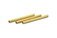 Brass Tube Beads - 50 Raw Brass Tube Beads (3x40mm) Bs 1444