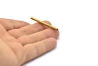 Brass Tube Beads - 50 Raw Brass Tube Beads (3x40mm) Bs 1444