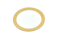 51mm Circle Blanks, 8 Raw Brass Circle Connector Blanks (51x0.70mm) D0516