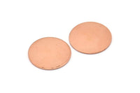 Copper Round Stamping Blank, 12 Raw Copper Stamping Blanks (20x0.80mm) D0501