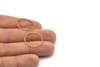 Brass Decagon Blank, 50 Raw Brass Decagon Charms, Pendants (20x0.80mm) BS 1774
