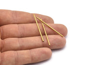 40mm Brass Tubes - 50 Raw Brass Tube Beads, Necklace Tubes, Minimalist Findings, Bracelet Crafts (1.5x40mm) BS 1785