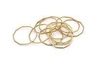 Brass Decagon Blank, 50 Raw Brass Decagon Charms, Pendants (25x1mm) BS 1775