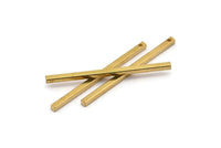 Tiny Necklace Bar, 24 Raw Brass Bar Connectors, Necklace, Earring, Bracelet Findings With 1 Hole (2x40mm) BS 1753