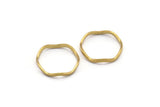 Brass Circle Rings, 24 Raw Brass Wavy Circle Rings, Charms (16.5x0.80x1.5mm) BS 1759