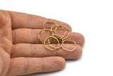 Brass Circle Rings, 24 Raw Brass Wavy Circle Rings, Charms (16.5x0.80x1.5mm) BS 1759