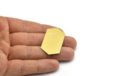 8 Raw Brass Hexagon Blanks (23x44.5x0.8mm) D0393