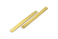 Brass Stamping Blank, 12 Raw Brass Stamping Blanks (5x59x0.80mm) D0422