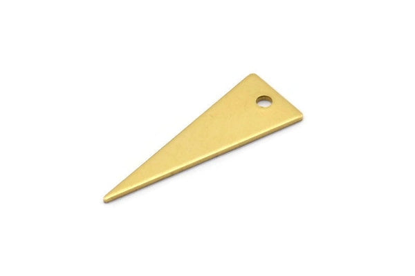Tiny Necklace Triangle, 12 Raw Brass Triangle Charms (28x10x0.80mm) A0793