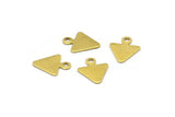 Brass Triangle Charm, 50 Raw Brass Triangle Charms With Loop (8x9.8mm) A0504