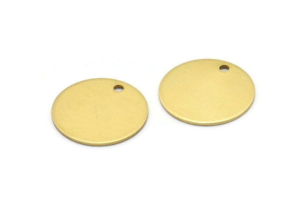 Raw Brass Discs, 20 Raw Brass Stamping Tags (20mm) B0105