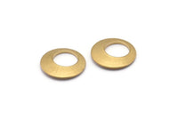 Brass Hoop Finding, 6 Raw Brass Geometric Pendants, Charms, Earring Findings (18x2.2mm) Bs 1290