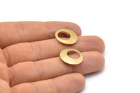 Brass Hoop Finding, 6 Raw Brass Geometric Pendants, Charms, Earring Findings (18x2.2mm) Bs 1290