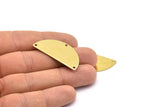 Brass Circle Blank, 12 Raw Brass Semi Circle Blanks With 3 Holes (40x20x0.80) A0934
