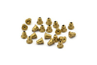 Earring Back Stopper, 50 Raw Brass Earring Back Stopper, Earnest (5x5mm) ( A0321 )