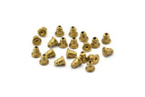 Earring Back Stopper, 50 Raw Brass Earring Back Stopper, Earnest (5x5mm) ( A0321 )