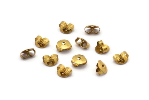 Brass Earring Studs, 250 Raw Brass Earring Studs Back Stoppers 6mm) Bs1258--a0894