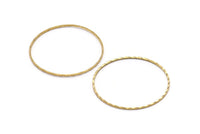Textured Brass Ring, 25 Raw Brass Circles (35mm) Brs 2071 A0590