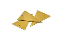 Geometric Brass Pendant, 20 Raw Brass Triangle Charms With 2 Holes (25x16mm) Brs 58tr A0403