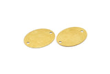 Brass Oval Connector, 50 Raw Brass Oval Connectors With 2 Holes (18x14x0.45mm) A0280