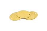 Brass Oval Connector, 50 Raw Brass Oval Connectors With 2 Holes (18x14x0.45mm) A0280