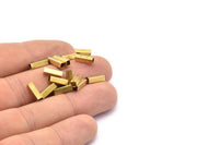 Geometric Brass Tube, 48 Square Raw Brass Tubes (10x3x3mm) Sq09 A0751