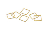 Square Brass Pendant, 50 Raw Brass Square Connectors (16mm) Bs-1119